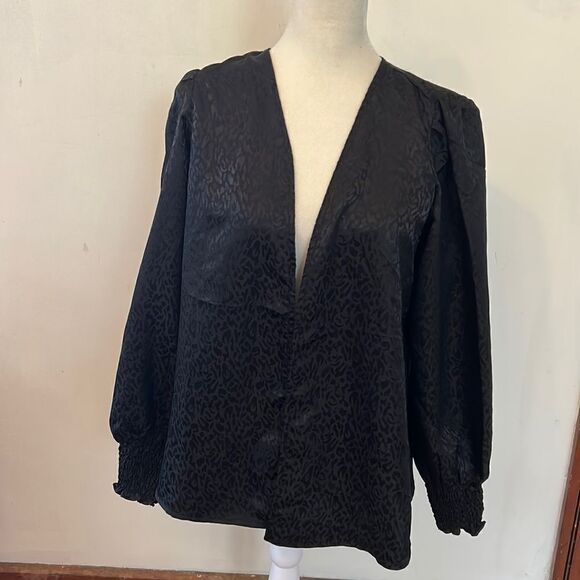 Japna black animal print open jacket Size S New - Picture 1 of 11